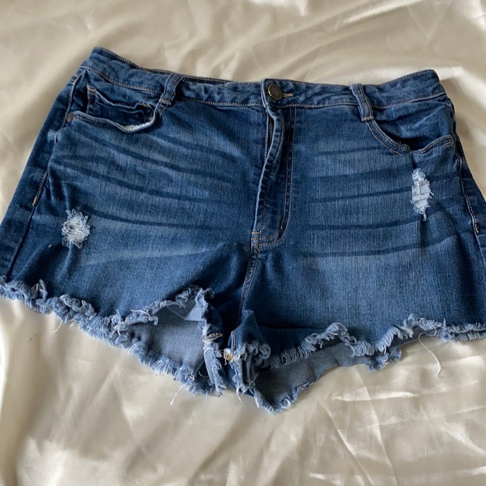 Distressed Jean shorts